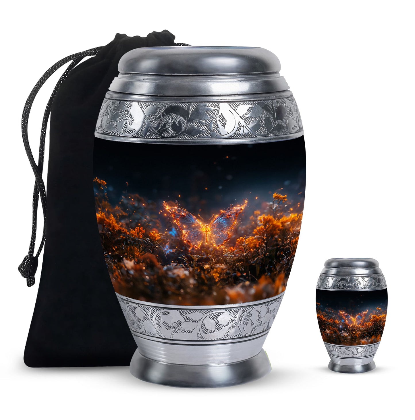 Personalized Butterfly Cremation Urn for Mom - 10-inch, 200 cu in - Yatskia