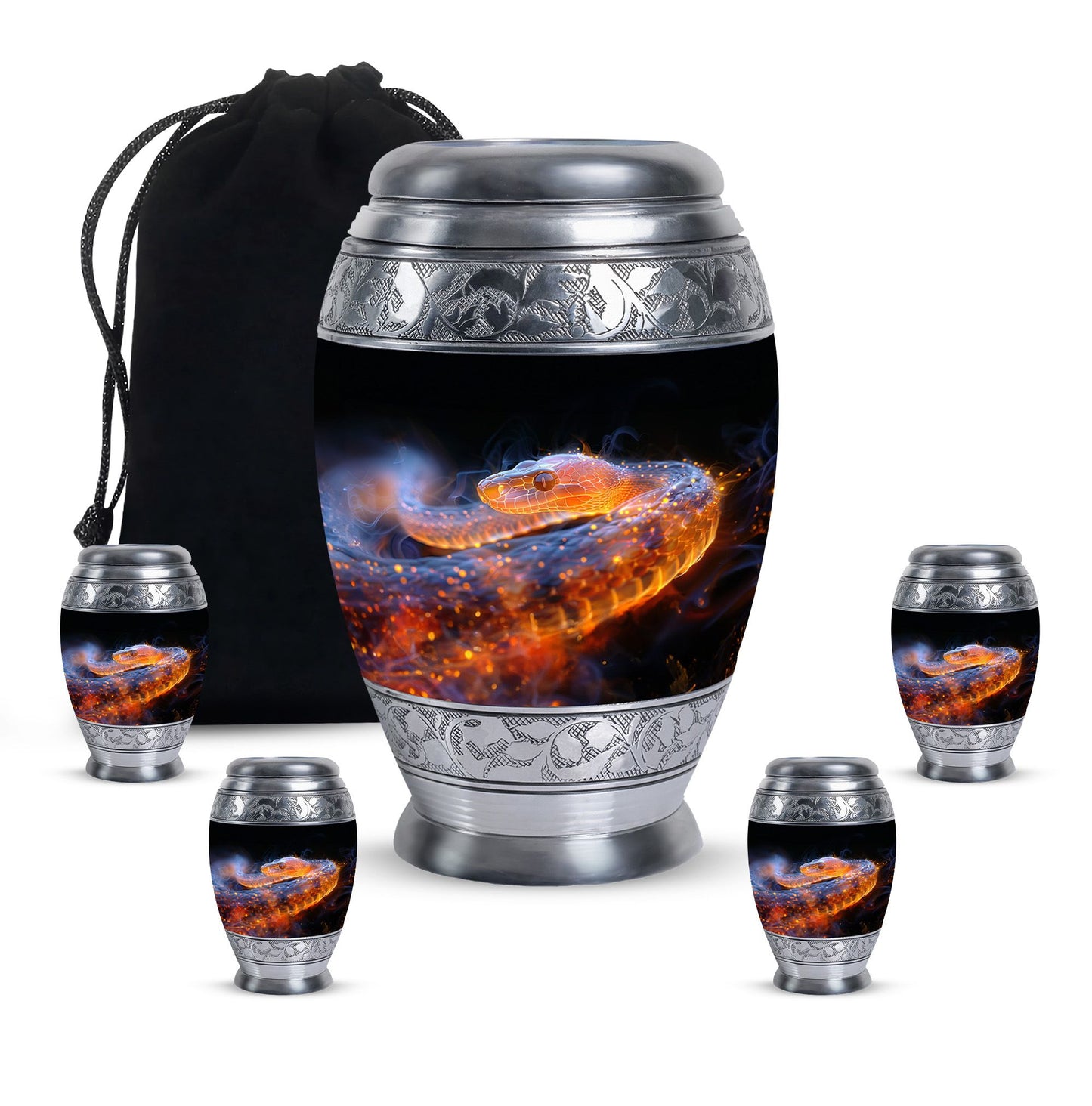 Personalized Snake Cremation Urn for Adult - 10-inch, 200 cu in - Yatskia