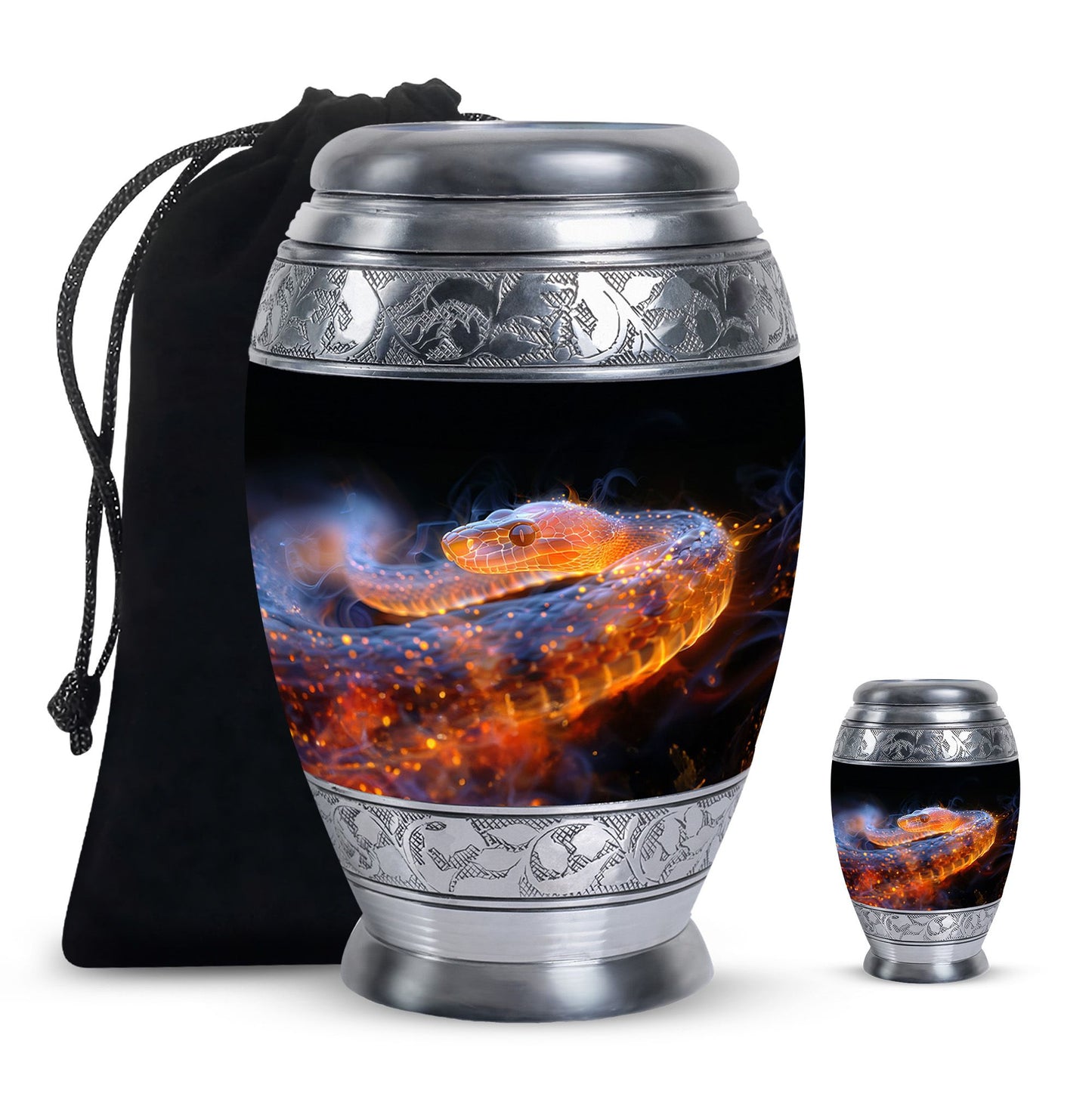Personalized Snake Cremation Urn for Adult - 10-inch, 200 cu in - Yatskia