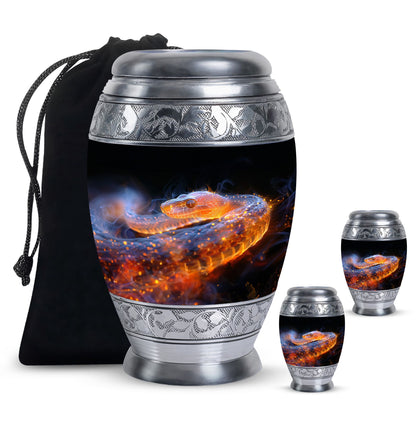 Personalized Snake Cremation Urn for Adult - 10-inch, 200 cu in - Yatskia