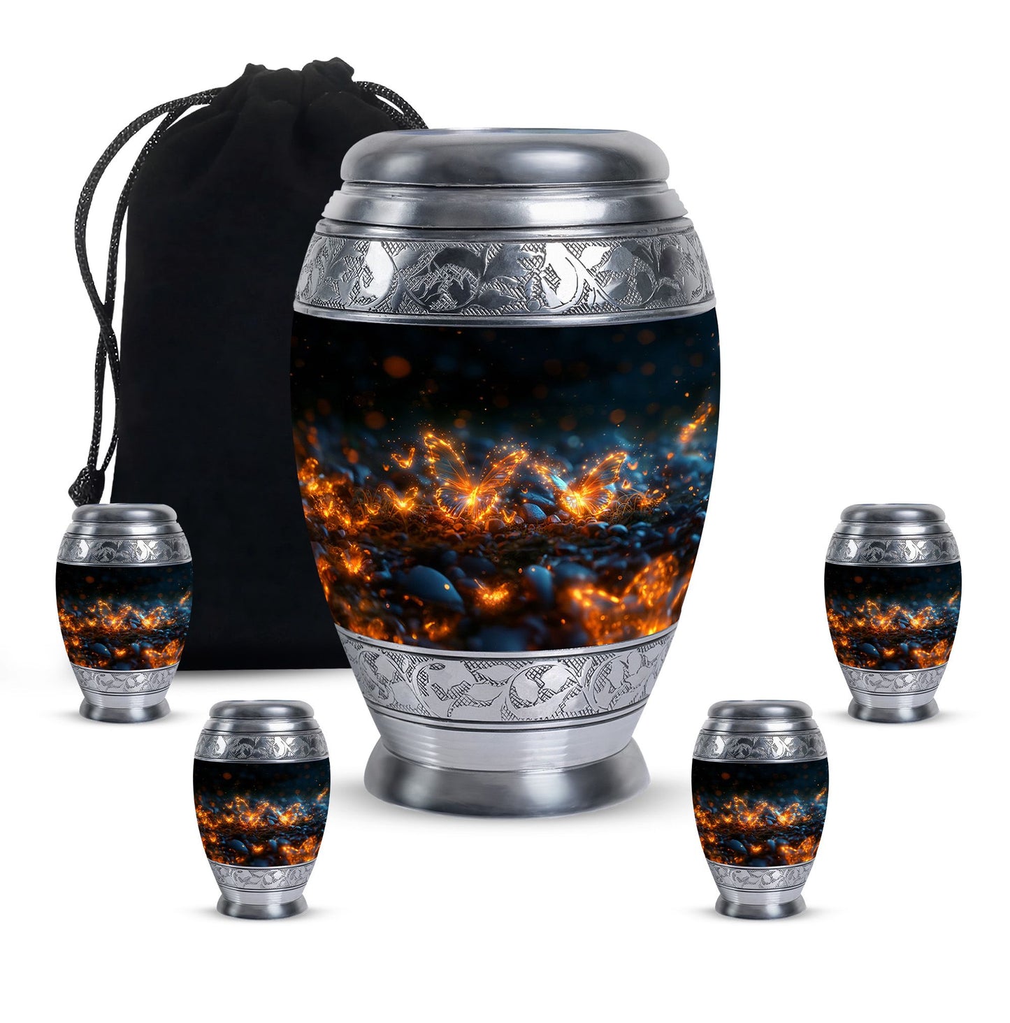 Personalized Butterfly Cremation Urn for Adult - 10-inch, 200 cu in - Yatskia