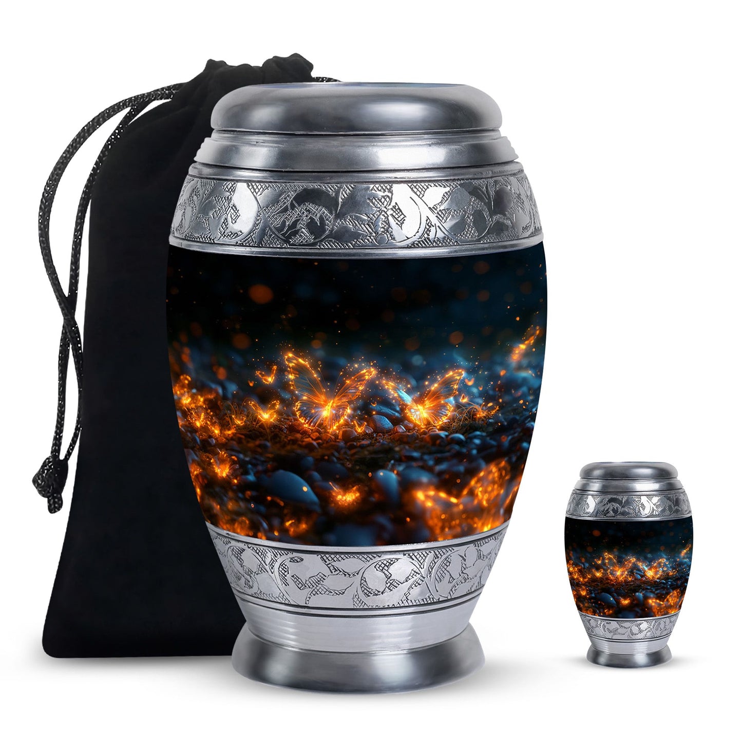 Personalized Butterfly Cremation Urn for Adult - 10-inch, 200 cu in - Yatskia