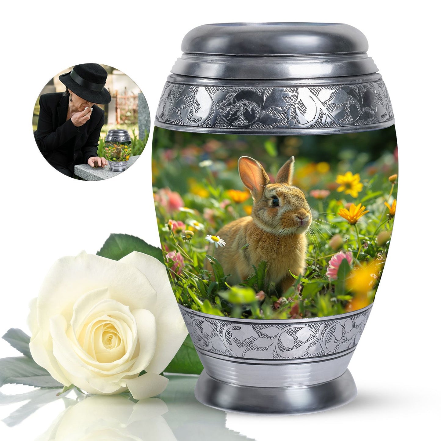 Personalized Pet Keepsake Urn for Pet Ashes - 10-inch, 200 cu in - Yatskia