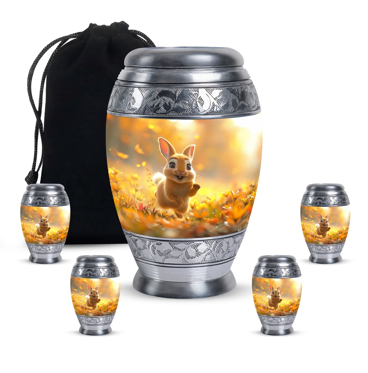Personalized Rabbit Cremation Urn for Pet Ashes - 10-inch, 200 cu in - Yatskia