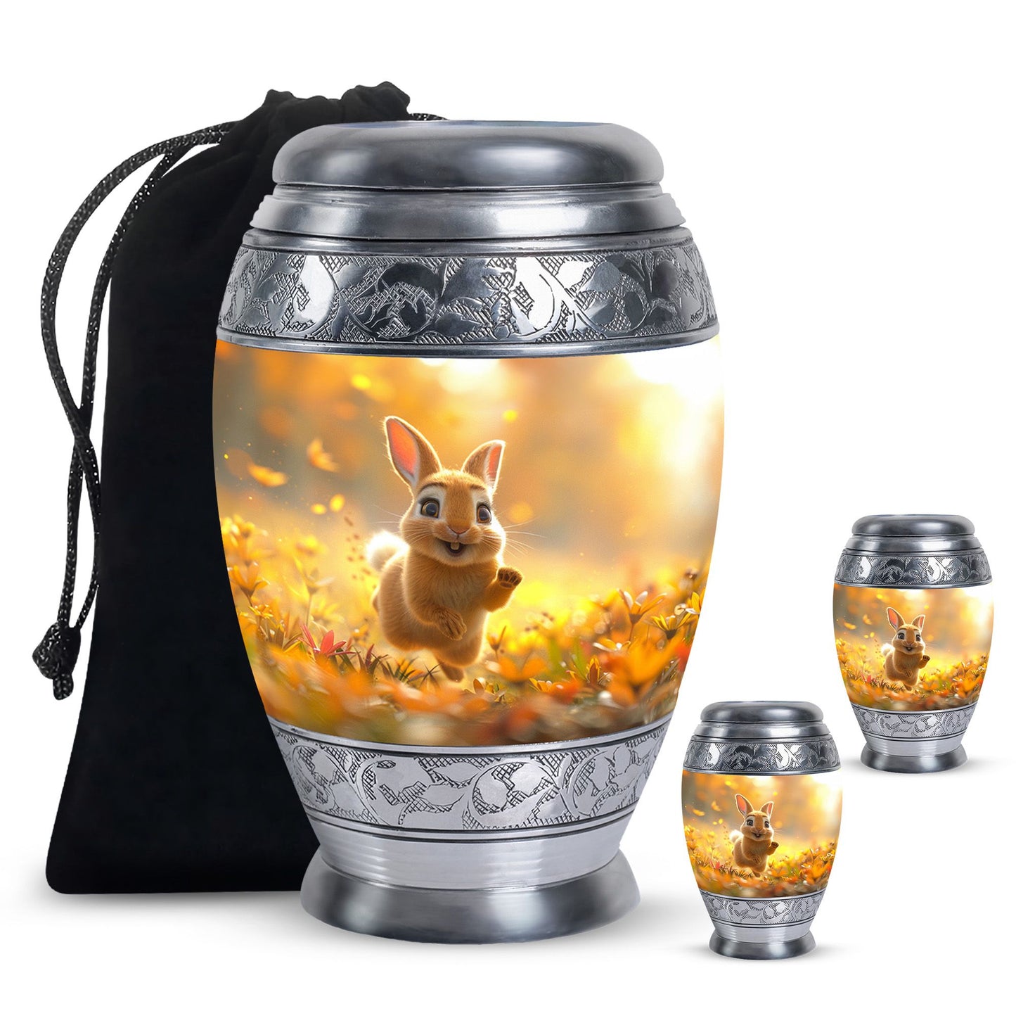 Personalized Rabbit Cremation Urn for Pet Ashes - 10-inch, 200 cu in - Yatskia