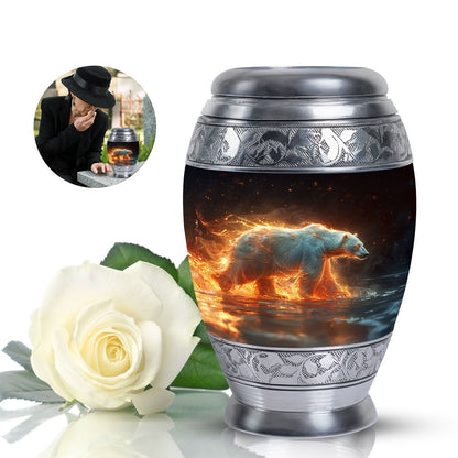 Personalized Bear Cremation Urn for Human Ashes - 10-inch, 200 cu in - Yatskia