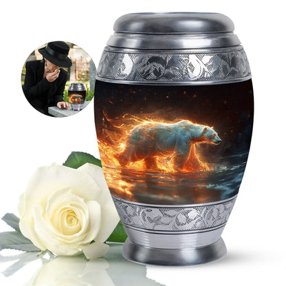 Personalized Bear Cremation Urn for Human Ashes - 10-inch, 200 cu in - Yatskia