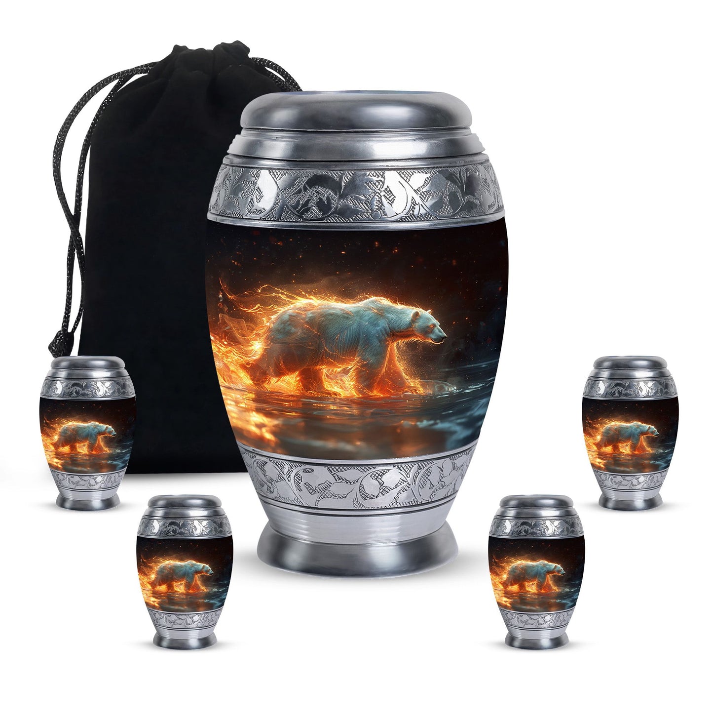Personalized Bear Cremation Urn for Human Ashes - 10-inch, 200 cu in - Yatskia