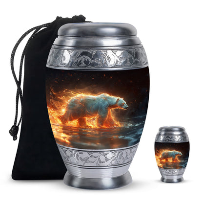 Personalized Bear Cremation Urn for Human Ashes - 10-inch, 200 cu in - Yatskia
