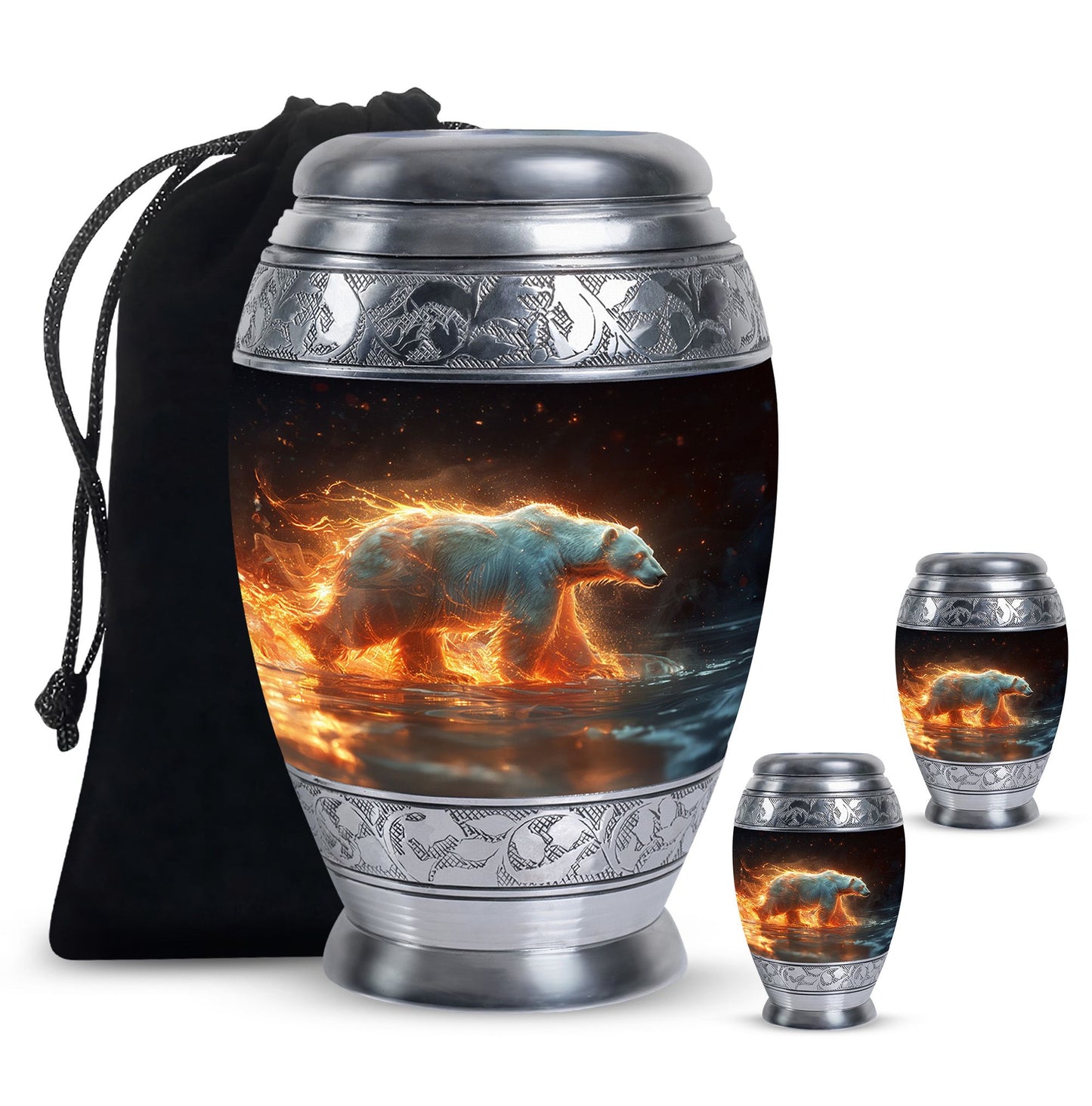 Personalized Bear Cremation Urn for Human Ashes - 10-inch, 200 cu in - Yatskia