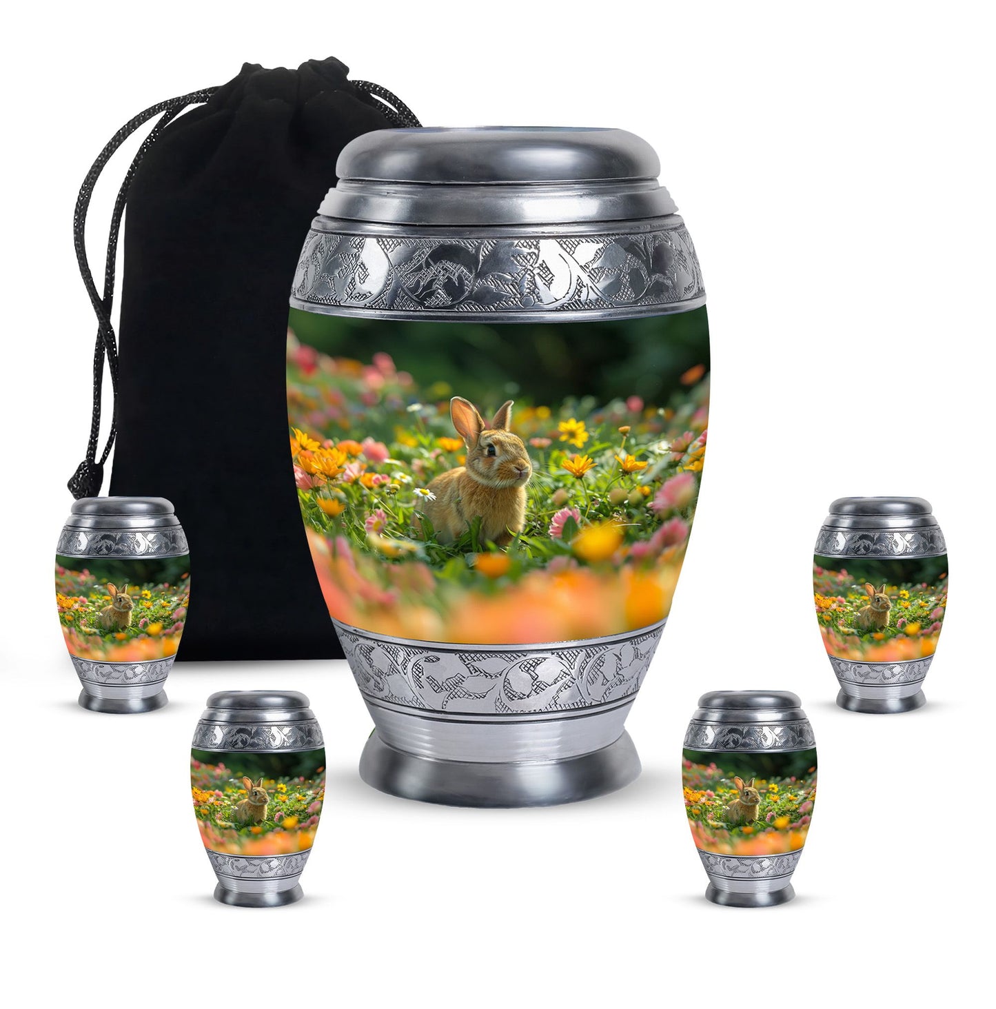 Personalized Rabbit Cremation Urn for Pet Ashes - 10-inch, 200 cu in - Yatskia