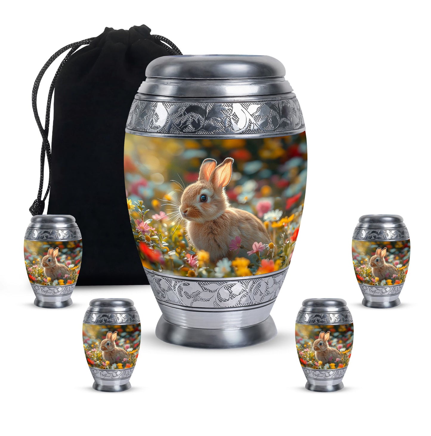 Personalized Rabbit Cremation Urn for Pet Ashes - 10-inch, 200 cu in - Yatskia