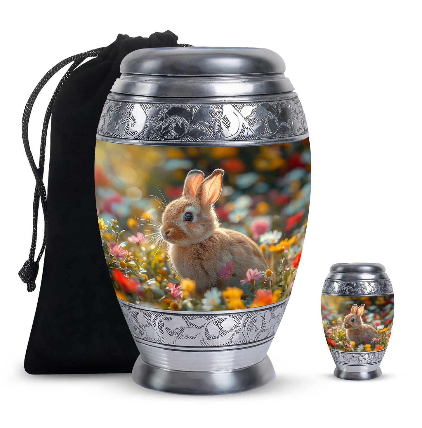 Personalized Rabbit Cremation Urn for Pet Ashes - 10-inch, 200 cu in - Yatskia
