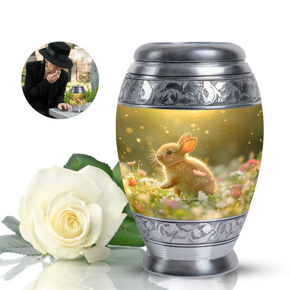 Personalized Rabbit Memorial Urn for Pet Ashes - 10-inch, 200 cu in - Yatskia
