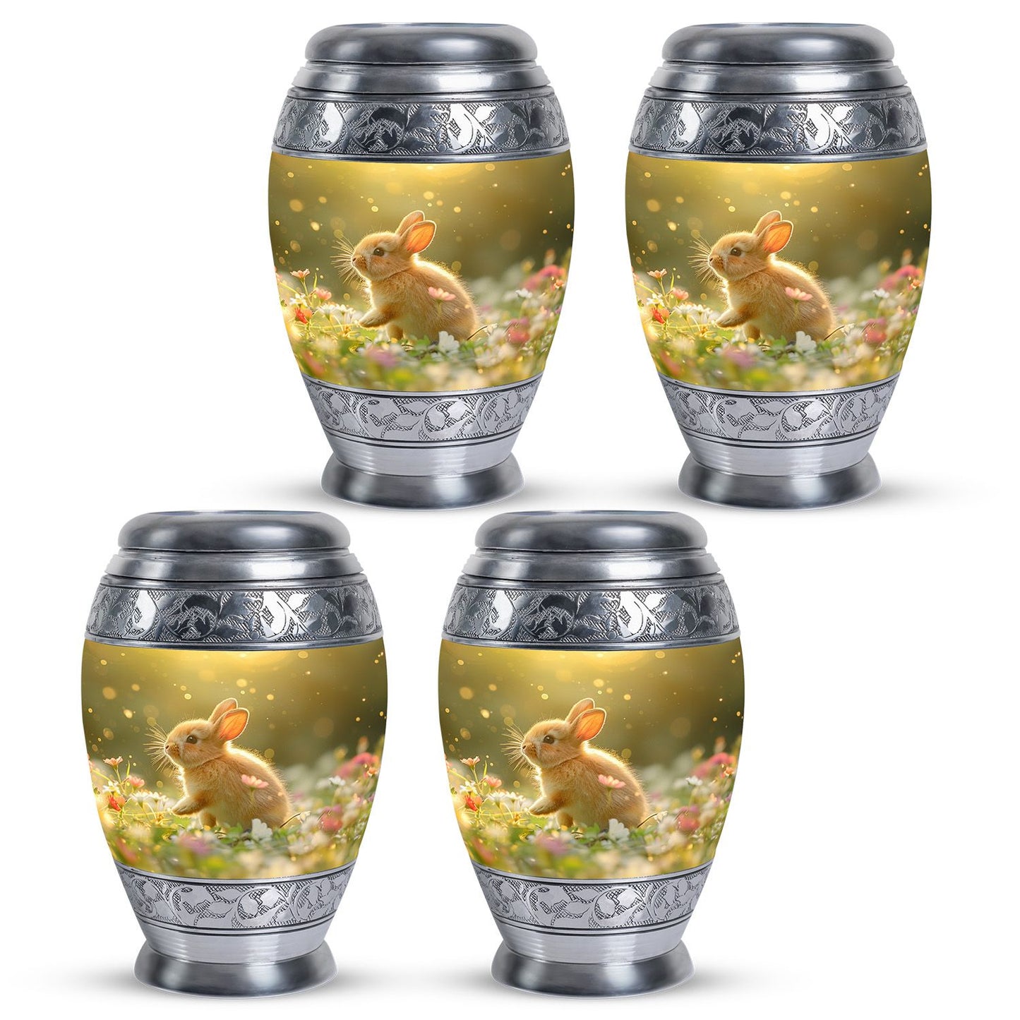 Personalized Rabbit Memorial Urn for Pet Ashes - 10-inch, 200 cu in - Yatskia