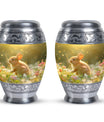 Golden Bunny Memorial Urn For Ashes - Rabbit Urns Funeral Large Urns