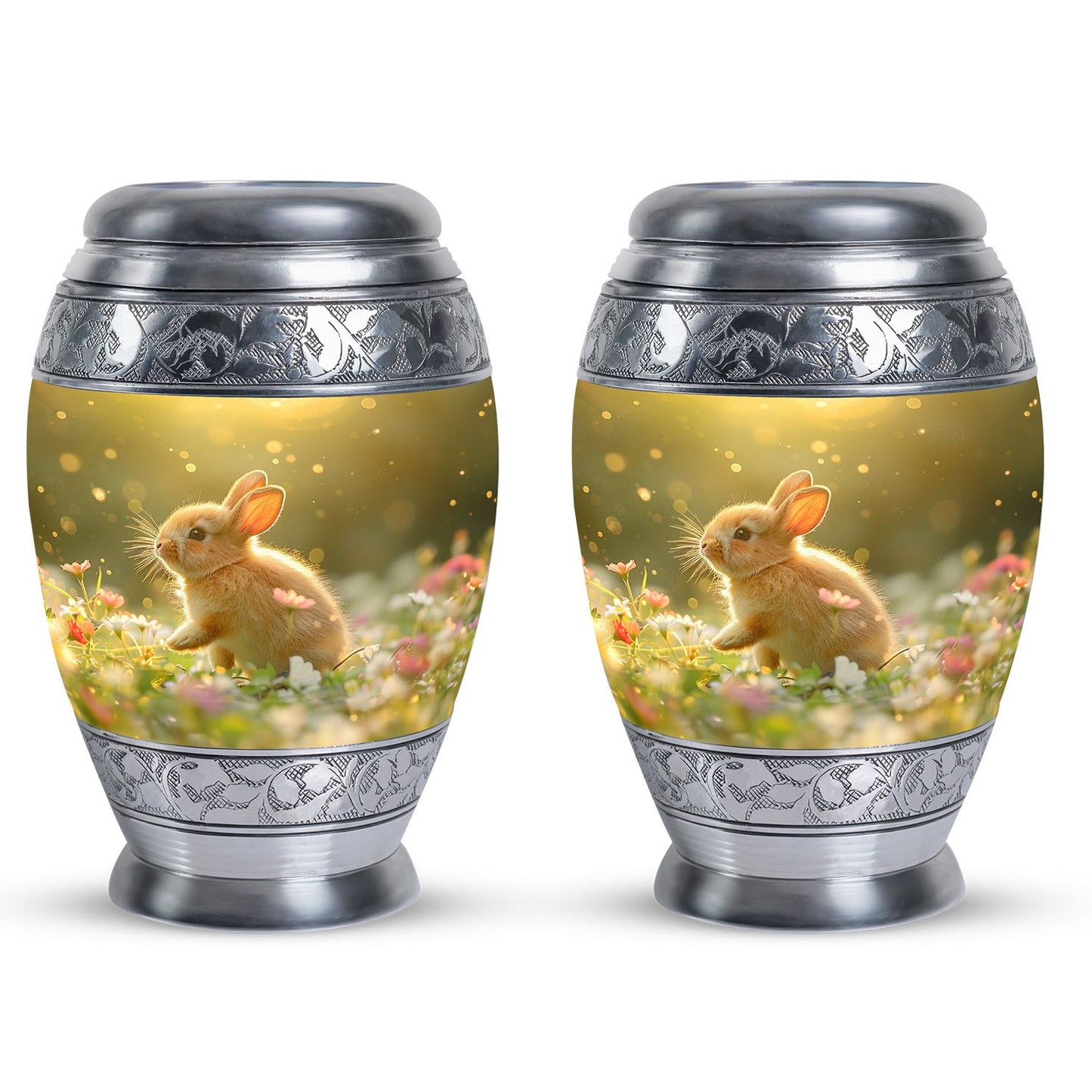 Personalized Rabbit Memorial Urn for Pet Ashes - 10-inch, 200 cu in - Yatskia