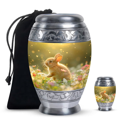 Personalized Rabbit Memorial Urn for Pet Ashes - 10-inch, 200 cu in - Yatskia