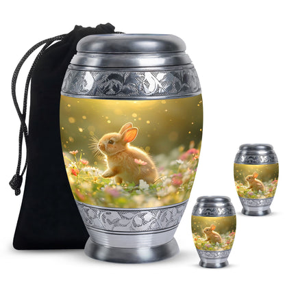 Personalized Rabbit Memorial Urn for Pet Ashes - 10-inch, 200 cu in - Yatskia