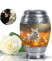 White Bunny Memorial Urn - Rabbit Funeral Large Cremation Urns For Women