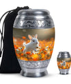 White Bunny Memorial Urn - Rabbit Funeral Large Cremation Urns For Women
