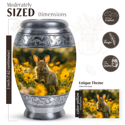 Personalized Rabbit Cremation Urn for Pet Ashes - 10-inch, 200 cu in - Yatskia