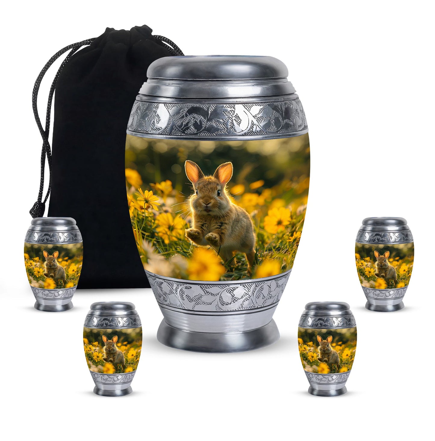 Personalized Rabbit Cremation Urn for Pet Ashes - 10-inch, 200 cu in - Yatskia