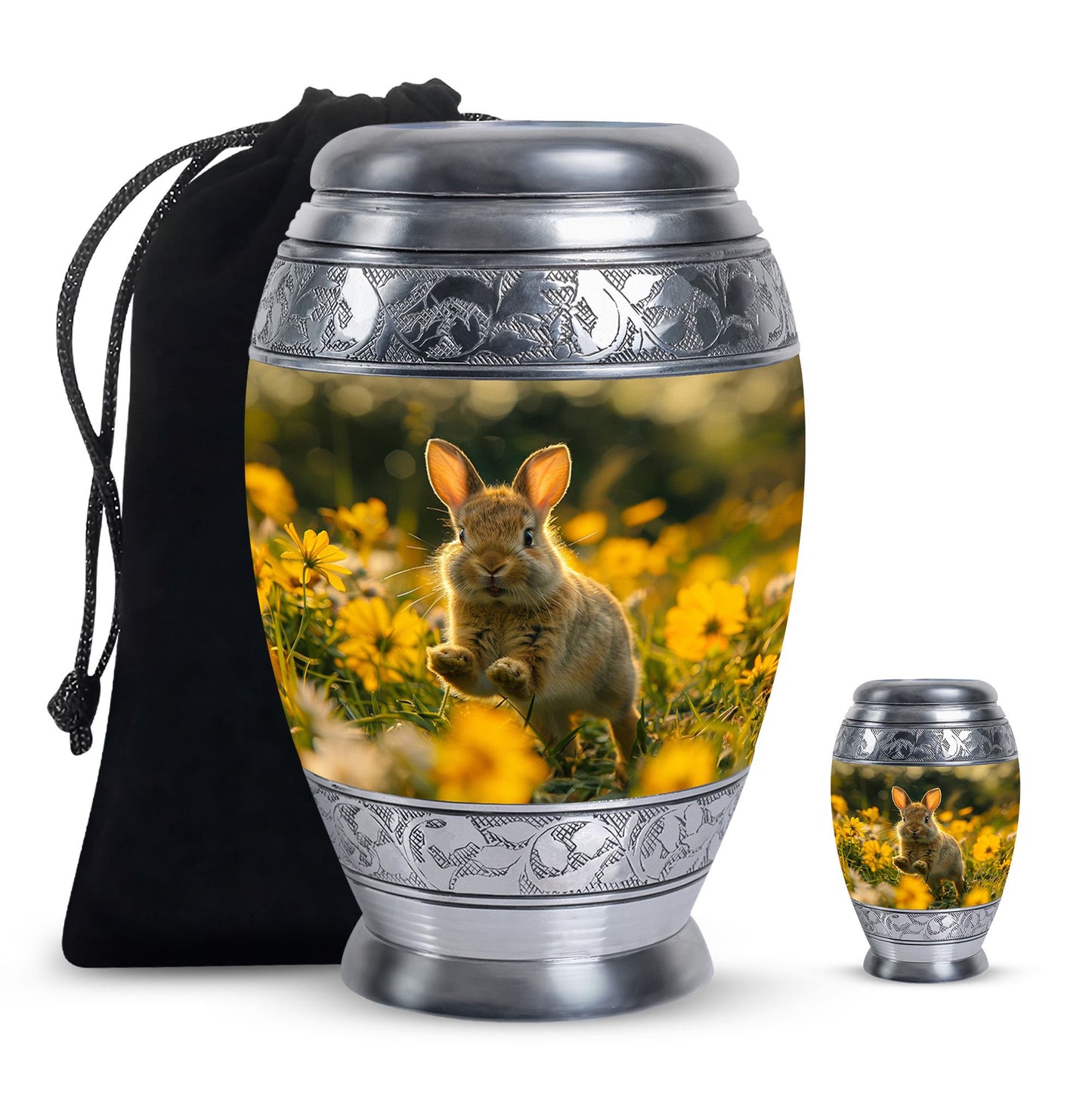 Personalized Rabbit Cremation Urn for Pet Ashes - 10-inch, 200 cu in - Yatskia