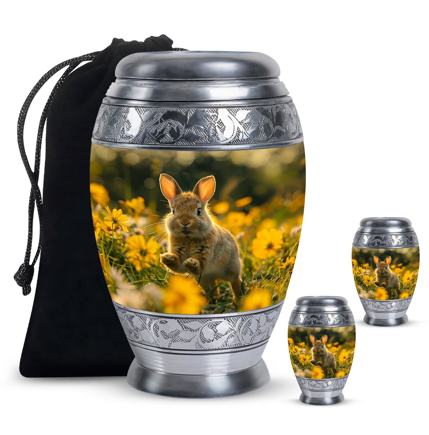 Personalized Rabbit Cremation Urn for Pet Ashes - 10-inch, 200 cu in - Yatskia