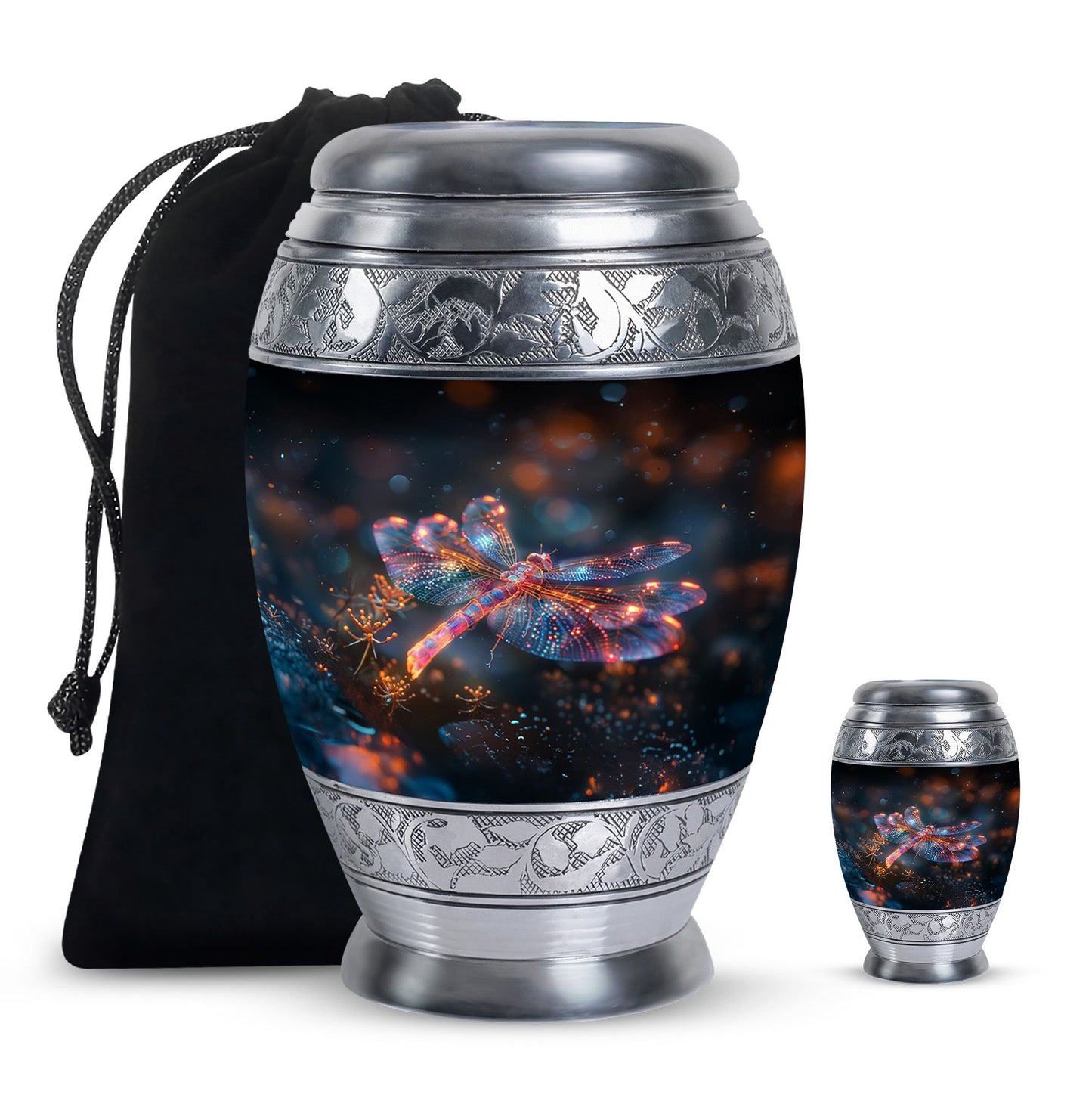 Personalized Dragonfly Cremation Urn for Human Ashes - 10-inch, 200 cu in - Yatskia