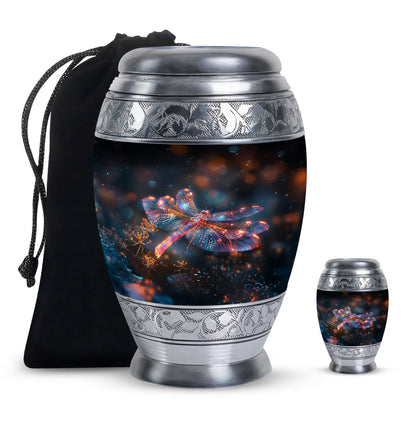 Personalized Dragonfly Cremation Urn for Human Ashes - 10-inch, 200 cu in - Yatskia