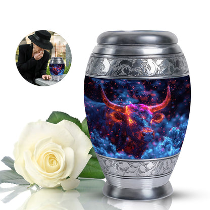 Personalized Bull Cremation Urn for Men - 10-inch, 200 cu in - Yatskia