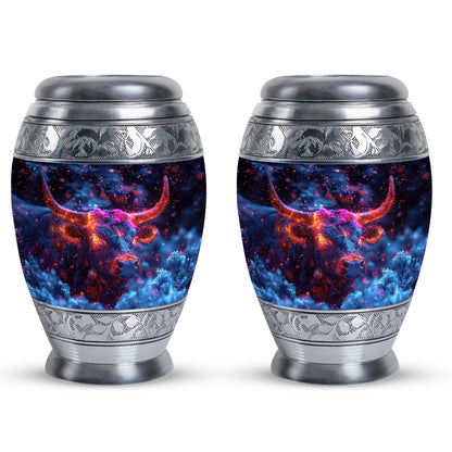 Personalized Bull Cremation Urn for Men - 10-inch, 200 cu in - Yatskia