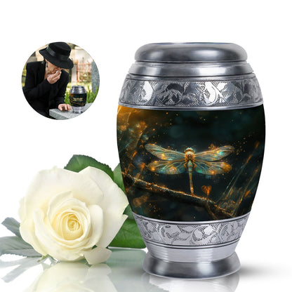 Personalized Dragonfly Keepsake Urn for Women - 10-inch, 200 cu in - Yatskia