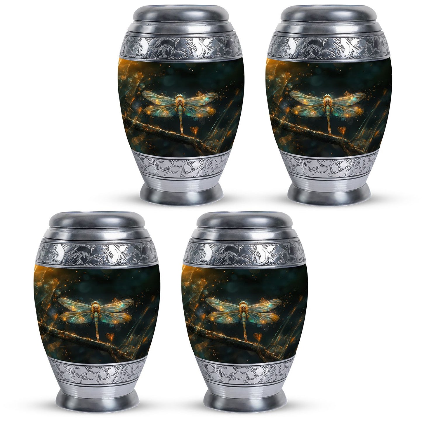 Personalized Dragonfly Keepsake Urn for Women - 10-inch, 200 cu in - Yatskia