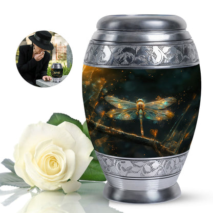 Personalized Dragonfly Keepsake Urn for Women - 10-inch, 200 cu in - Yatskia