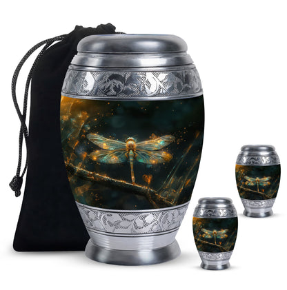Personalized Dragonfly Keepsake Urn for Women - 10-inch, 200 cu in - Yatskia