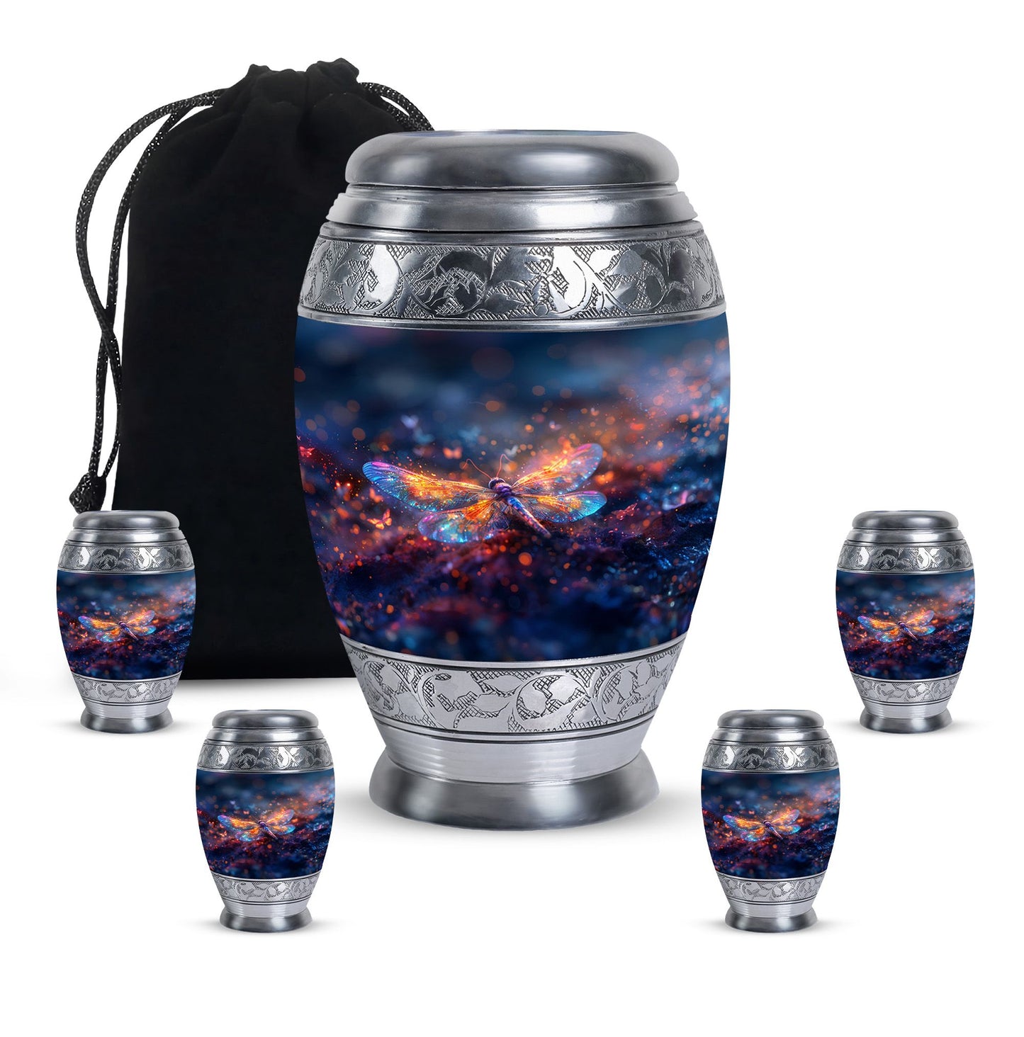Personalized Dragonfly Cremation Urn for Human Ashes - 10-inch, 200 cu in - Yatskia