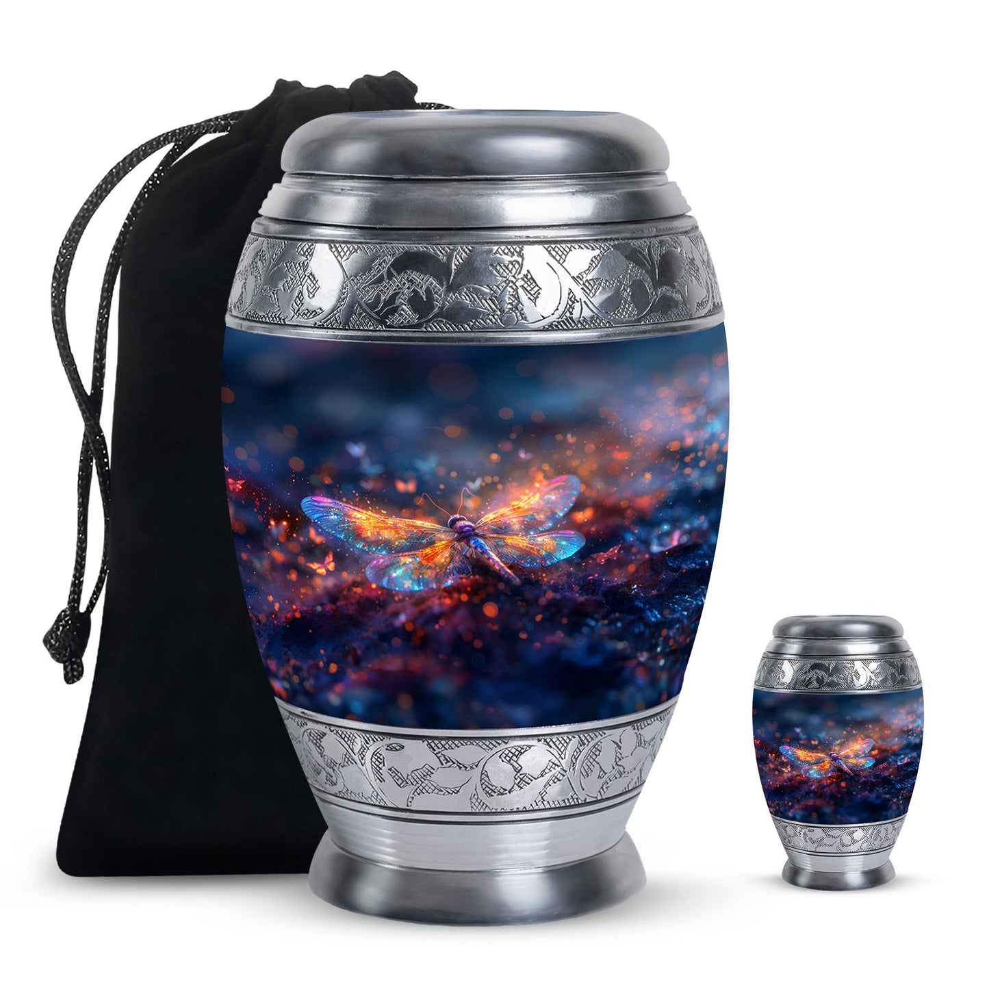Personalized Dragonfly Cremation Urn for Human Ashes - 10-inch, 200 cu in - Yatskia