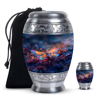 Personalized Dragonfly Cremation Urn for Human Ashes - 10-inch, 200 cu in - Yatskia