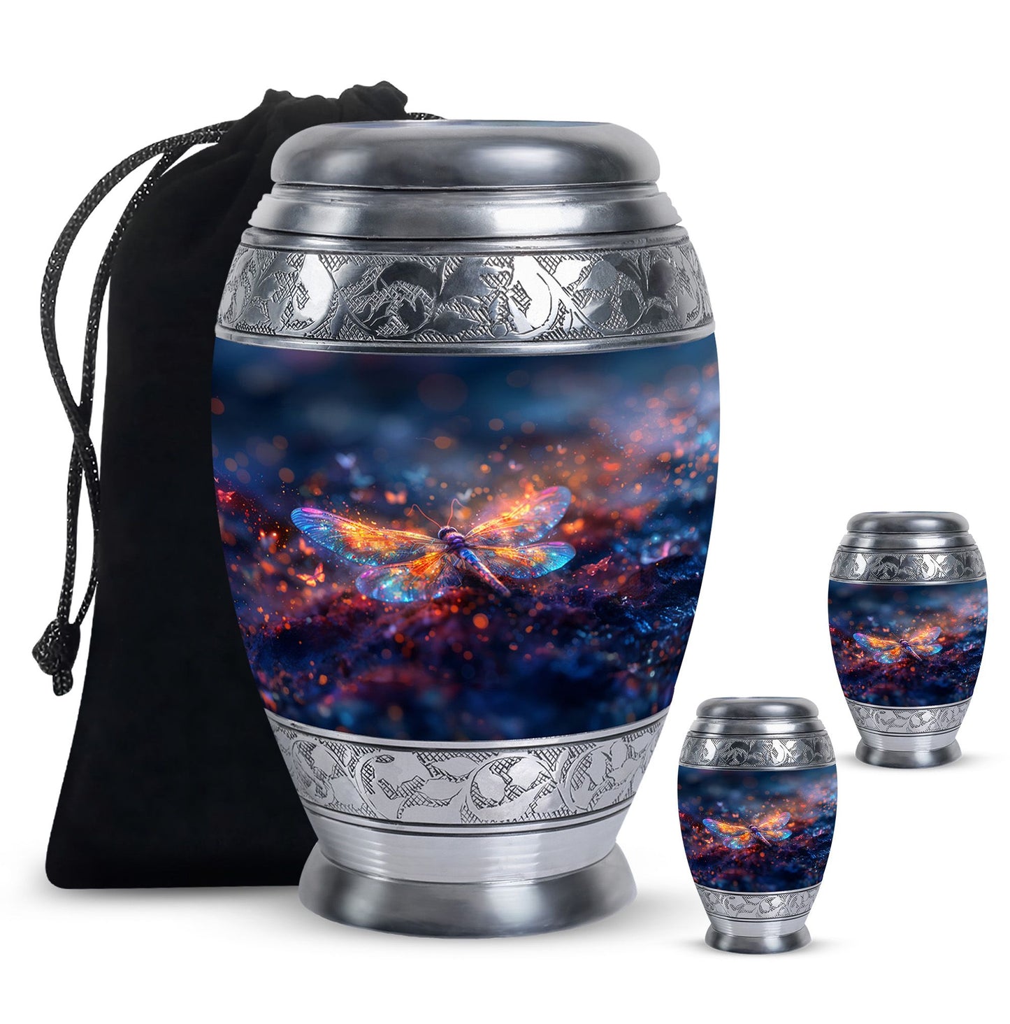 Personalized Dragonfly Cremation Urn for Human Ashes - 10-inch, 200 cu in - Yatskia