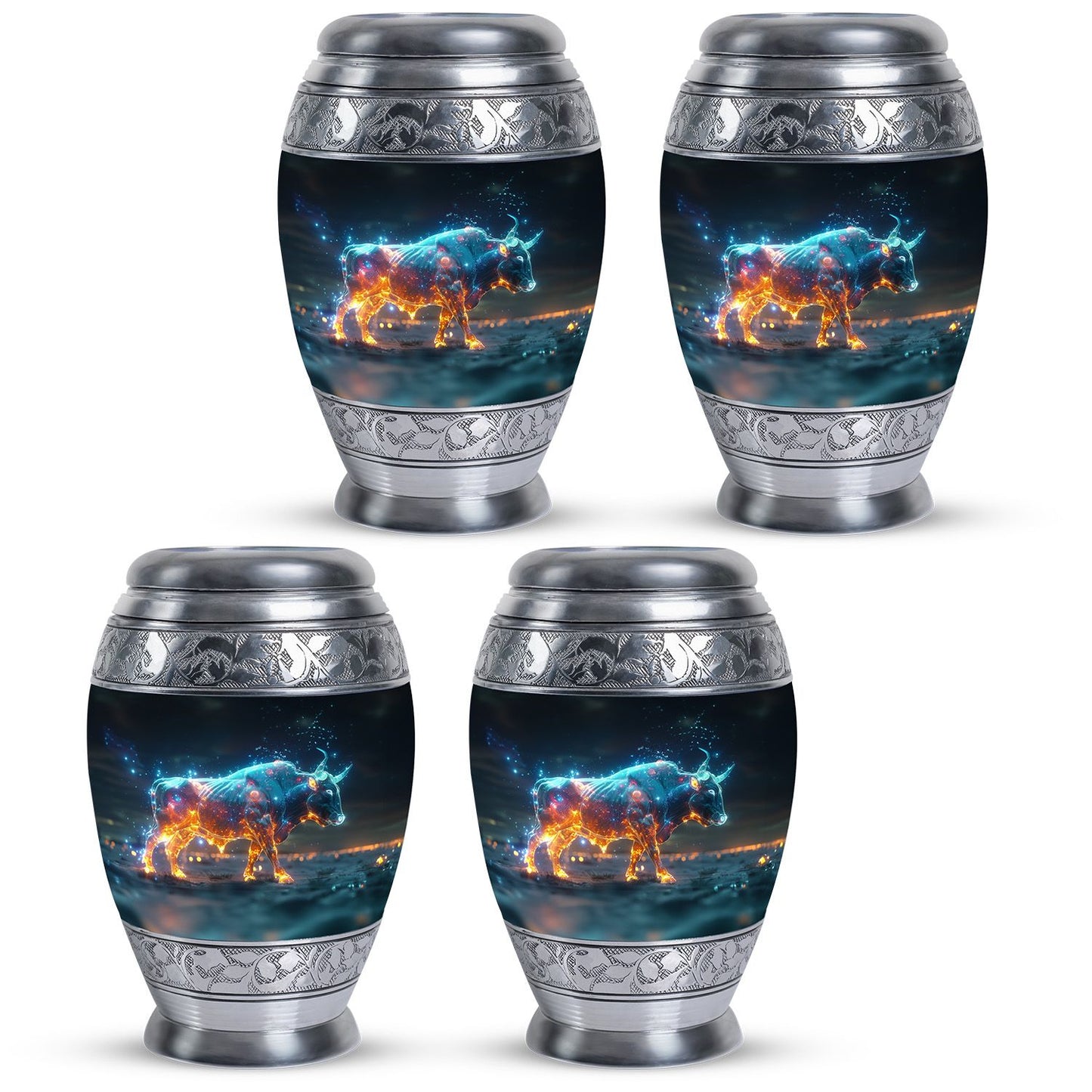Personalized Bull Memorial Urn for Men & Women - 10-inch, 200 cu in - Yatskia