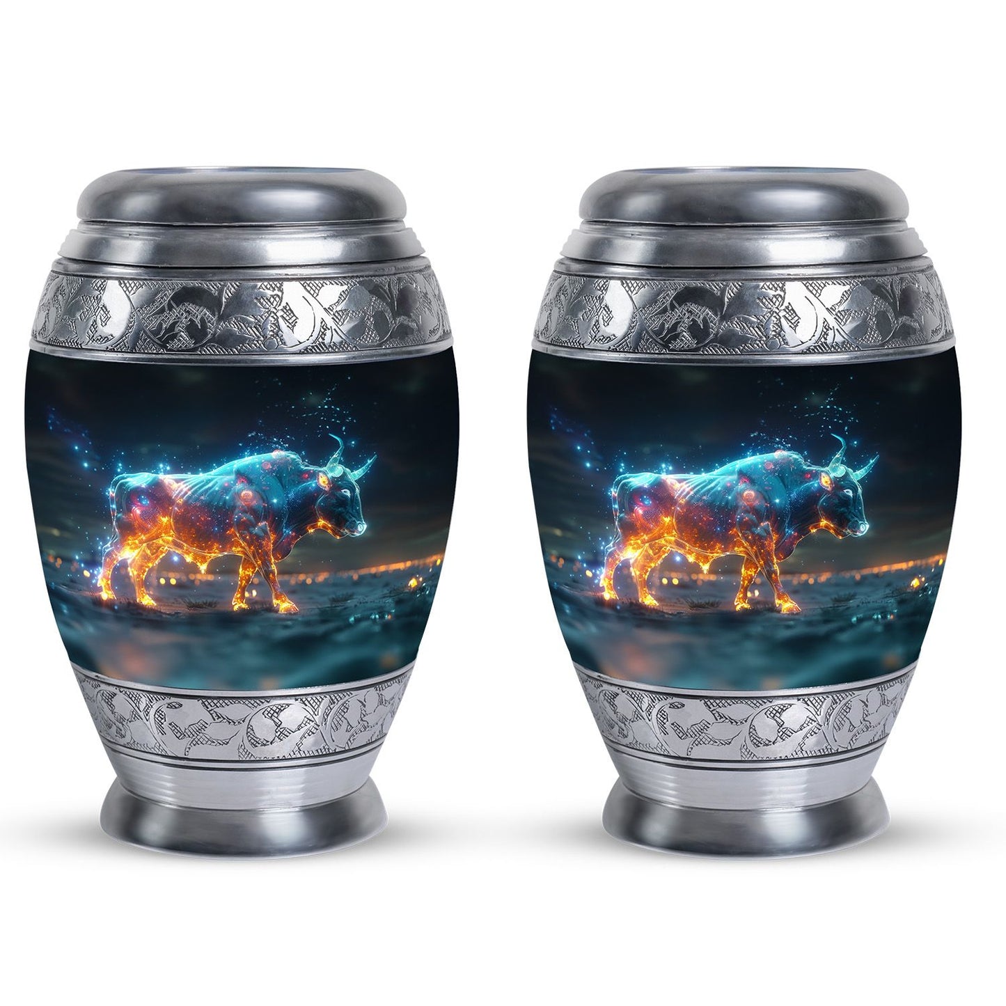 Personalized Bull Memorial Urn for Men & Women - 10-inch, 200 cu in - Yatskia