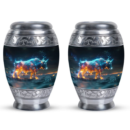 Personalized Bull Memorial Urn for Men & Women - 10-inch, 200 cu in - Yatskia