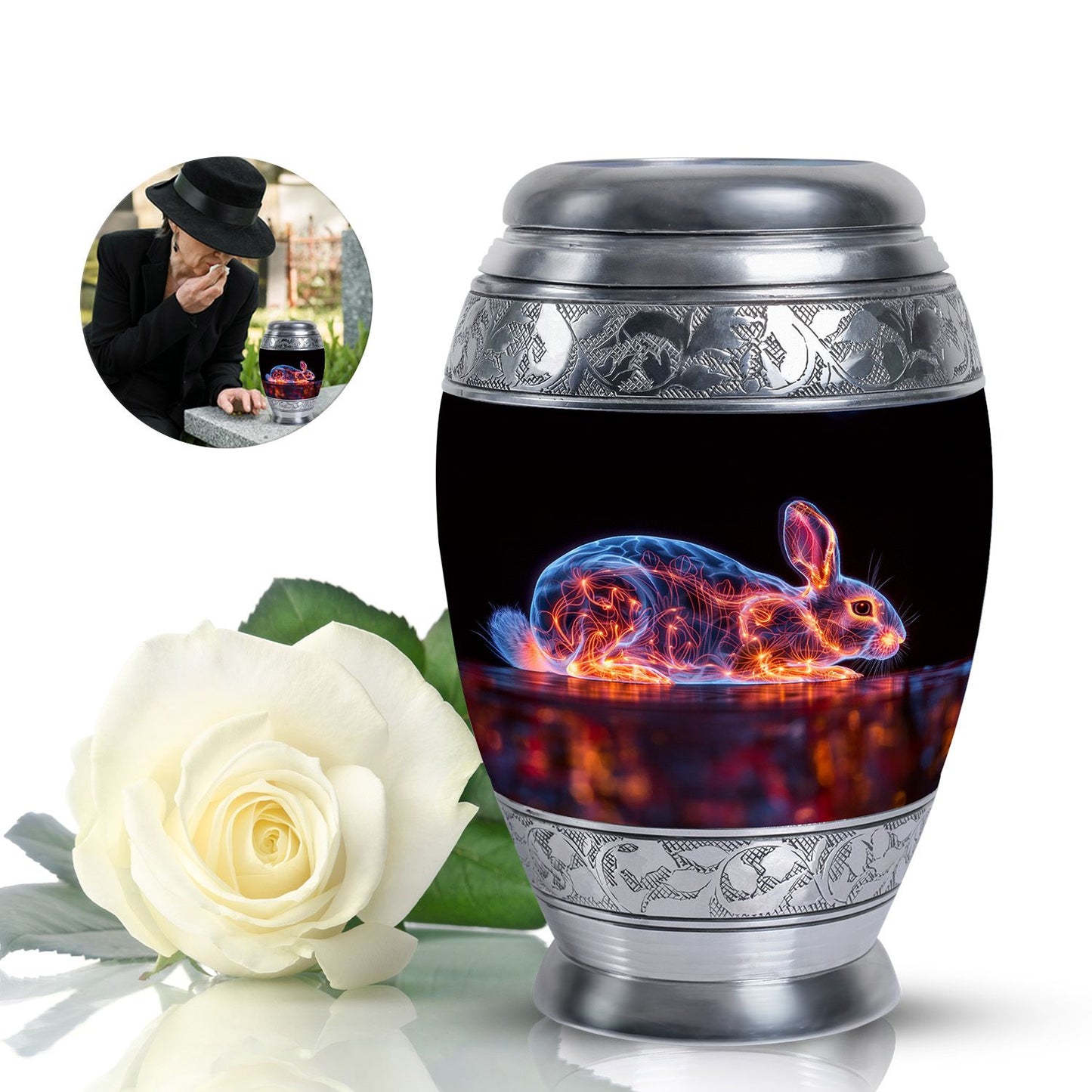 Personalized Rabbit Cremation Urn for Pet Ashes - 10-inch, 200 cu in - Yatskia
