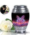 Ethereal Glowing Rabbit Memorial Urn - Pink Bunny Cremation Urn for Ashes