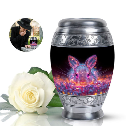 Pink Personalized Rabbit Cremation Urn for Pet Ashes - 10-inch, 200 cu in - Yatskia