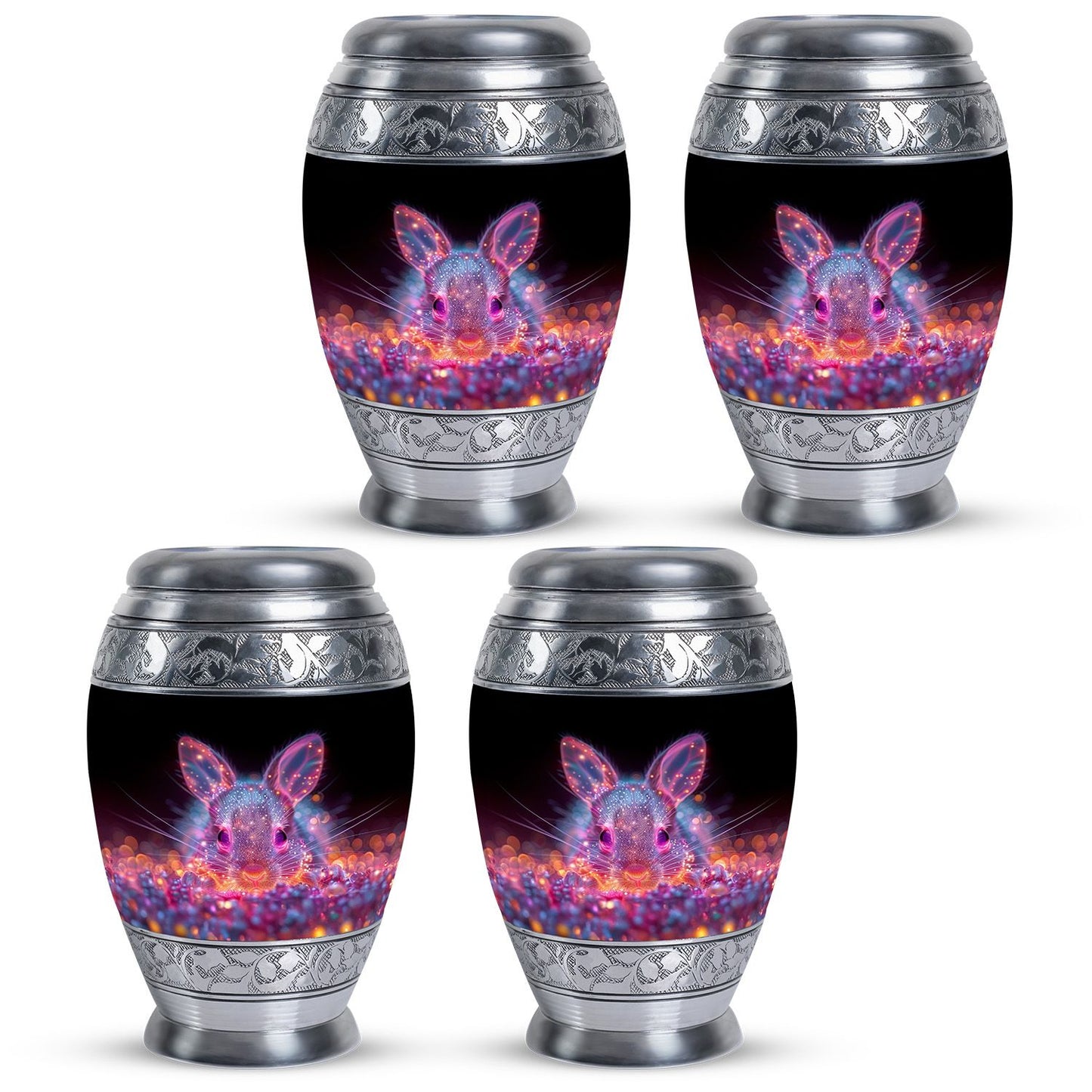 Pink Personalized Rabbit Cremation Urn for Pet Ashes - 10-inch, 200 cu in - Yatskia