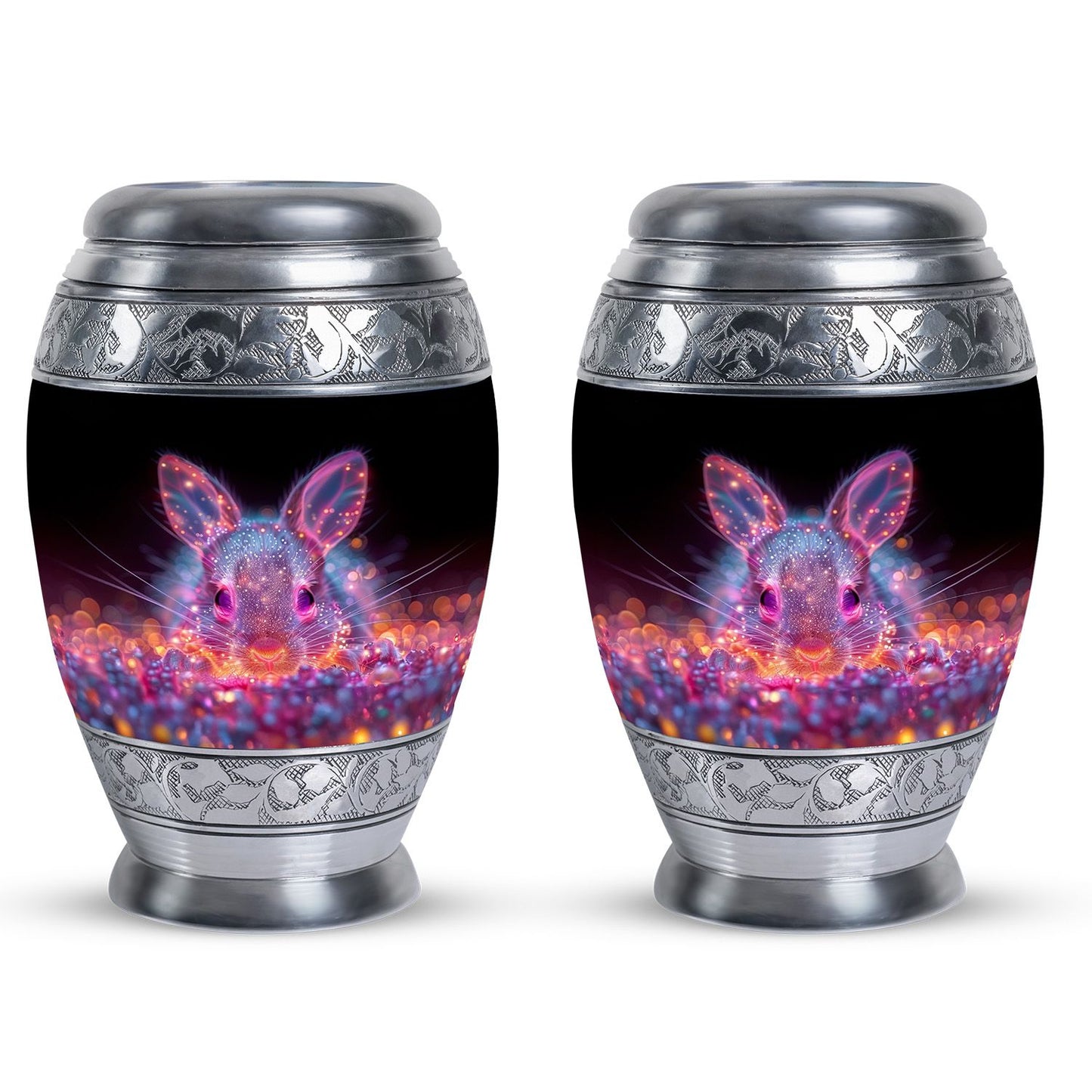 Pink Personalized Rabbit Cremation Urn for Pet Ashes - 10-inch, 200 cu in - Yatskia