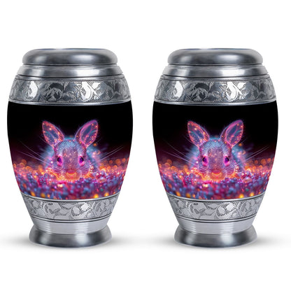 Pink Personalized Rabbit Cremation Urn for Pet Ashes - 10-inch, 200 cu in - Yatskia
